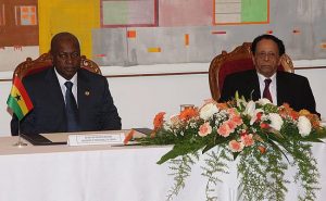 President Mahama held talks with Prime Minister, Sir Anerood Jugnauth.